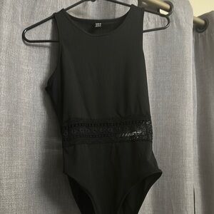 SHEIN Black Bodysuit High Neck Sleeveless